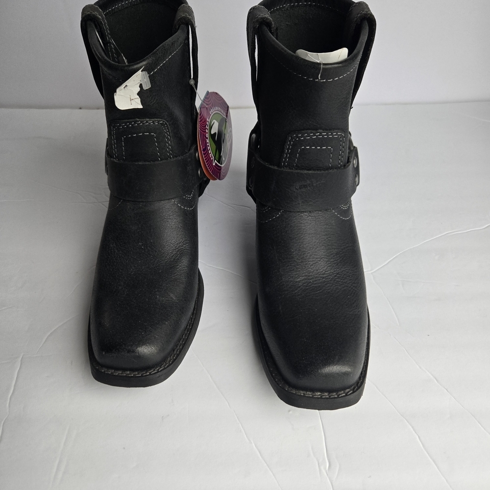 NWT JUSTIN BOOTS , Black Leather Ankle Boots. Size 6B - Picture 3 of 12